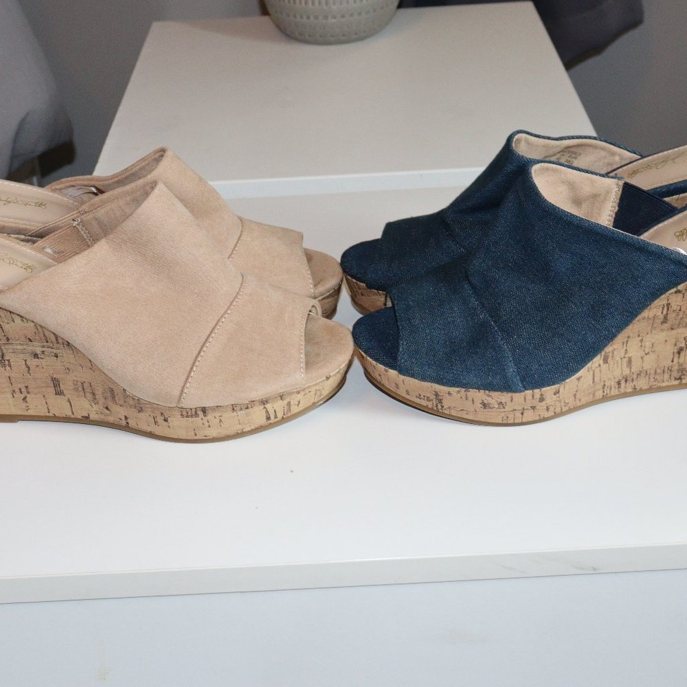 2PR Jaclyn Smith Slide Wedge Size 7